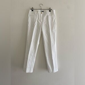 Ann Taylor Cropped White Cotton Pant